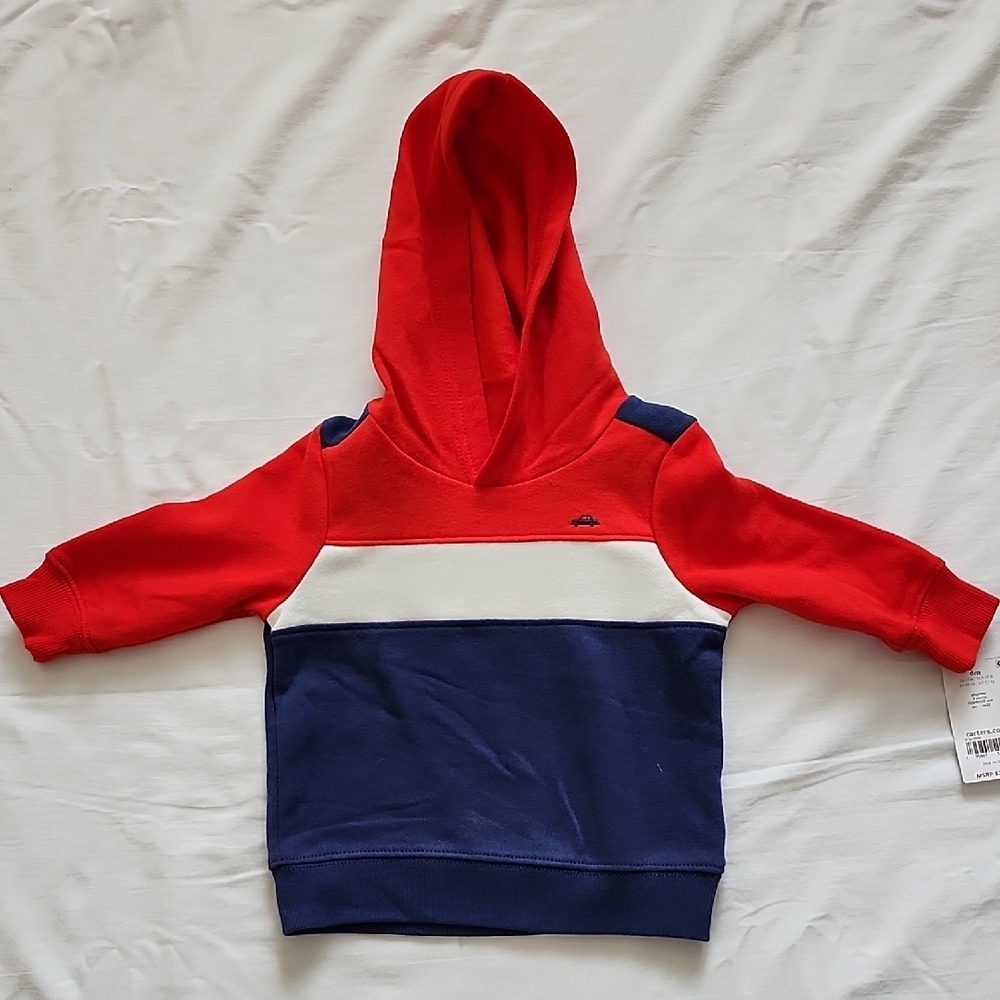 Carter's Blue Baby Outfit with Red Hood - Picture 5 of 8
